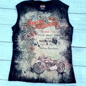 Harley-Davidson Graphic Sleeveless Tshirt Women Size Large